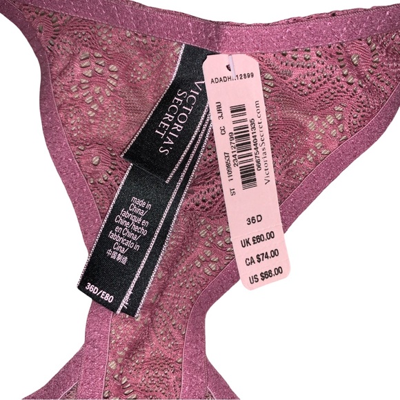 NWT Victoria's Secret size 36F Mauve Lace Racerback corset - Picture 3 of 5